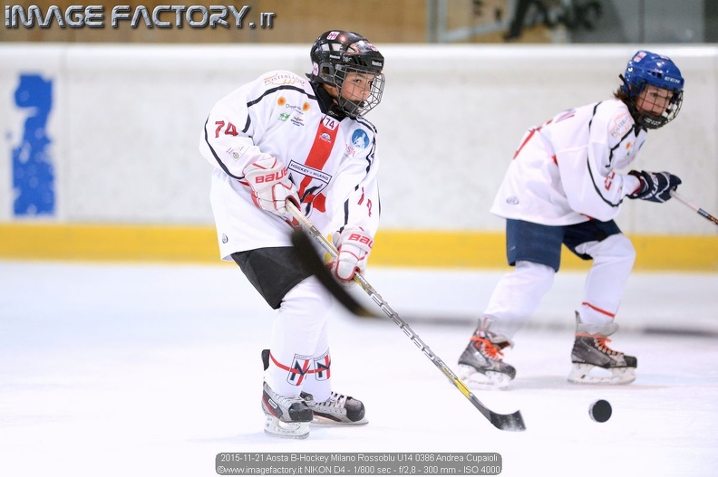2015-11-21 Aosta B-Hockey Milano Rossoblu U14 0386 Andrea Cupaioli.jpg